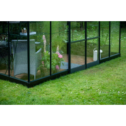 HALLS szklarnia ogrodowa ICON PLANTHOUSE 8 (9,7 m2; 2,55 x 3,79 m) czarna, szkło hartowane + baza